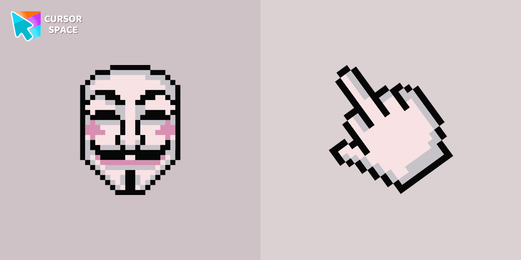 The Guy Fawkes Mask Pixel cursor cursor pack